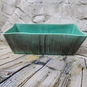 Vtg MCM Covina Pottery 140 USA Green  Planter Rectangular Bowl Dish 8.25 x 3.5"